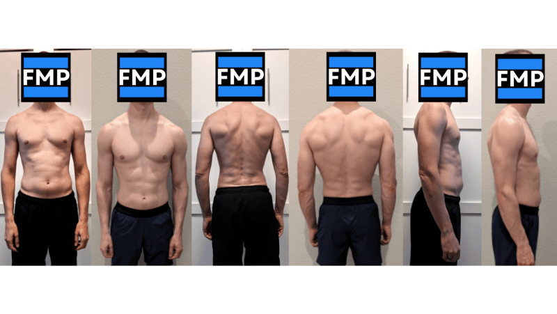 Client X’s original physique progression with the face privacy covers retained
